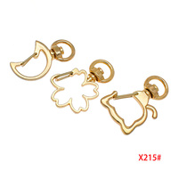 Porte-clés en alliage avec mousqueton, motif fleur de cerisier, boucle à ressort, décoration motif renard lunaire, clip pour poupée