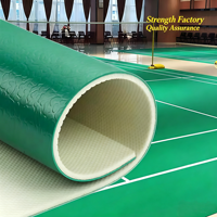 HANLI 4,5mm Gem-Textur Indoor Tischtennis-Rollboden aus PVC, Wärmedämmende Umweltfreundliche CE-Zertifizierte Bodenmatte