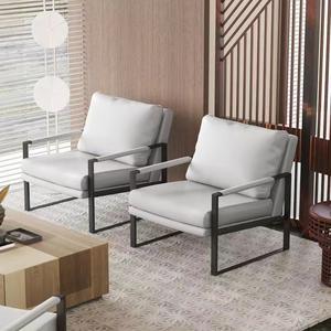 เก้าอี้พักผ่อนหรูหราผ่อนคลายแบบเน้นเสียงเก้าอี้ห้อ<span class=keywords><strong>ง</strong></span>นั่งเล่นเฟอร์นิเจอร์โลหะเก้าอี้เท้าแขนผ้าทันส<span class=keywords><strong>มั</strong></span>ยน้ำหนักเบาสบาย - Product Image 2