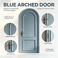 Portes intérieures de luxe en panneaux WPC pour maisons, portes intérieures étanches, portes intérieures avec cadre, sur mesure