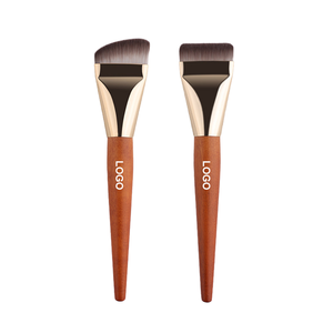 Vegan cao cấp phẳng trang điểm bàn chải nền tảng duy nhất gỗ xử lý tự nhiên không đánh dấu lưỡi loại mỹ phẩm bàn chải cho khuôn mặt - Product Image 4