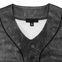 Maillot de baseball V JK JIN J-HOPE Arson World Tour noir tie-dye en maille à manches courtes et boutonnage pour les fans de Kpop JIMIN SUGA RM