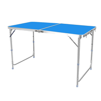 Portable rectangulaire moderne en métal Durable hauteur réglable Table à manger pliante activités de plein air Table de Camping