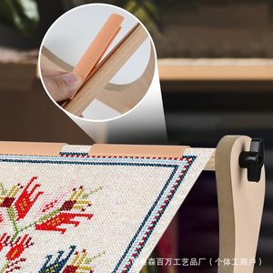 Marco de bordado de madera ajustable para escritorio, aro cuadrado para punto de cruz, manualidades con aguja - Product Image 3