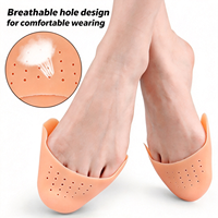 Protège-orteils de ballet avec gel, doux et élastique, design perforé respirant, anti-usure et absorption des chocs, coussinet pour l'avant-pied.
