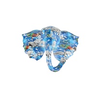 Ornement de tête d'éléphant d'intérieur fait à la main en polyrésine colorée bibelots artisanat en résine personnalisable pour la décoration intérieure en gros