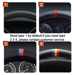 Funda de cuero Artificial para volante de coche, cosido a mano, negro, para <span class=keywords><strong>BMW</strong></span> <span class=keywords><strong>E46</strong></span>, E39, <span class=keywords><strong>330i</strong></span>, 540i, 525i, 530i, 330Ci, M3, <span class=keywords><strong>2001</strong></span> - Product Image 3