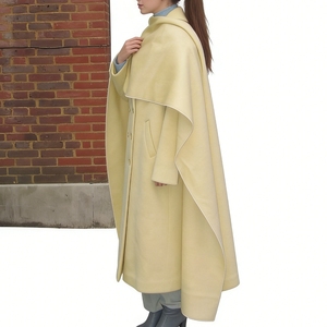 Abrigo con Cuello de Bufanda para Mujer, Estilo Vintage, Manga Larga, Tipo Capa - Product Image 3