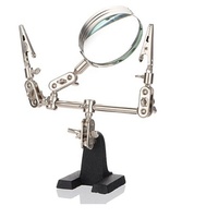 2.5X Handheld Magnifier with Dual-Adjustable Alligator Clip Metal & Glass for Jewelry Hobby Observation