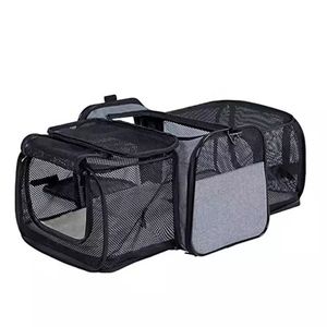 ผลิตหรูหราฟอร์ดขยายสุนัขแมวเดินทางระบายอากาศแบบพกพากระเป๋าผู้ให้บริการสัตว์เลี้ยงที่มีตาข่าย - Product Image 3