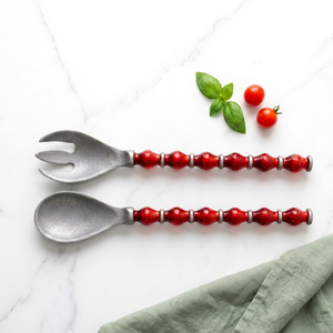 Elegant Stainless Steel Salad <b>Servers</b> With Beads Handle For Household Hotel And Restaurant Wholesale - Product Image 1