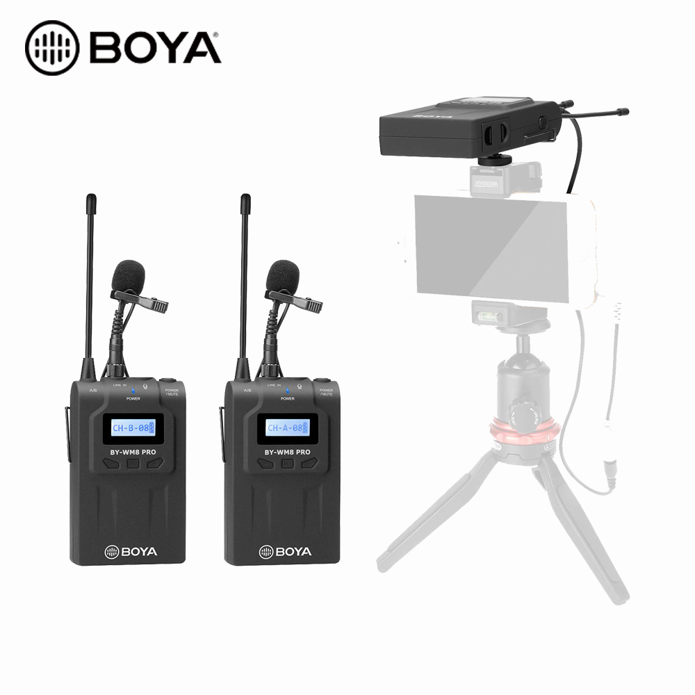 BOYA BY-WM8 Pro-K2 UHF Dual-Channel Wireless Microphone System