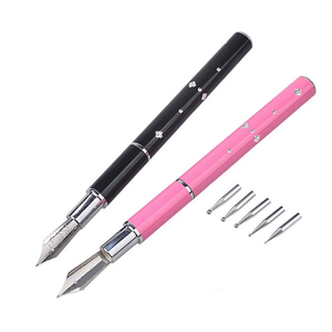 Pinceau de manucure multifonctionnel en métal avec poignée en forme de cœur pour nail art, traçage, pose de strass et outil de pointillage – Stylo à ongles professionnel pour salon - Product Image 1