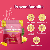 Gummies Probiotiques Équilibre pH Vaginal Ananas pour Femmes Marque Privée Santé Vaginale Féminine