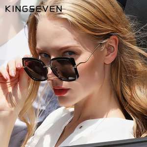 Lunettes <span class=keywords><strong>de</strong></span> soleil KINGSEVEN <span class=keywords><strong>de</strong></span> luxe, design UV400, pour hommes et femmes, verres polarisés dégradés, monture papillon en polycarbonate durable - Product Image 2