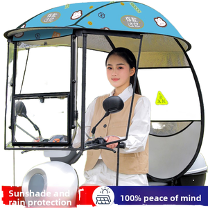 Neues Modell Regenschutz Sonnenverdeck Regenschirm für Elektroroller, E-Bikes, Motorräder, Dreiräder – Markise aus Aluminiumfolie - Product Image 2