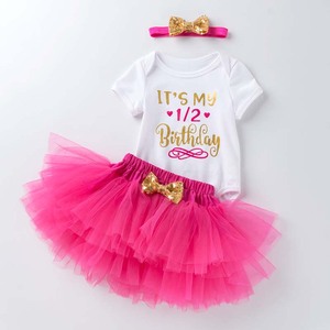 Baby Show – <span class=keywords><strong>barboteuse</strong></span> + robe Tutu <span class=keywords><strong>pour</strong></span> fête d'anniversaire <span class=keywords><strong>pour</strong></span> bébé fille, tenue de premier anniversaire, DGHB-002 - Product Image 3
