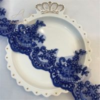 Bordure en dentelle à sequins multicolores en gros pour robe de mariée, accessoires de couture 10 cm