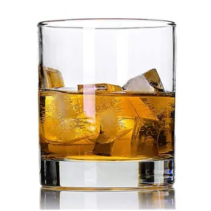 Wholesale 10oz Thick Base Whiskey Glass Engraved Glass KTV Ice Ball Laser Etching Spirits Glass
