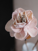 Bunga Peony Buatan Tangan Tekstur Kering Vintage, Batang Peony Palsu Wabi Sabi untuk Dekorasi Bunga Interior