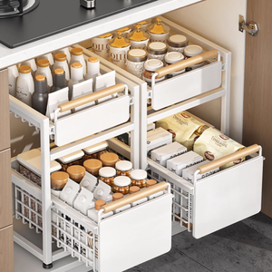 High Quality Wholesale <strong>Cheap</strong> Lift Flat Basket <strong>Cabinet</strong> Kitchen Counter Basket <strong>Pantry</strong> <strong>Cabinet</strong> Organization - Product Image 2
