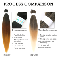 MIAREO MRO EZ F 26'' 90G Extensions de cheveux en fibre haute température teinte, pré-étirées, pour tresses africaines au crochet, faciles à tresser
