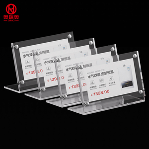 L-förmiger Magnetischer Acryl-Schildhalter Hochauflösender Transparenter Menüständer für Geschäfte - Product Image 3