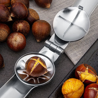 Handig Roestvrijstalen Kastanjeschilmes Met Clip-On Design Metalen Mes Handmatige Bediening Fruit Groenteschaalverwijderingsgereedschap