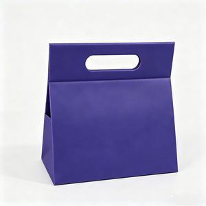 Wholesale Recyclable Blue White Tapered Triangular Foldable Magnetic Handheld Gift Boxes Eco‑friendly Thick Matte <b>Cardboard</b> - Product Image 3