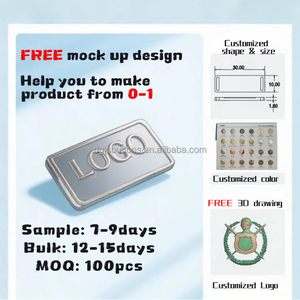 Tùy Chỉnh Riêng Debossed Tên Thương Hiệu Logo Quần Áo Thẻ Nhãn Kim Loại Các Bản Vá Lỗi Cho Ví - Product Image 3