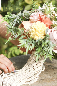 Accesorios de Encaje Tejido a Mano para Decoración de Bodas Bohemias, Cubierta para Jarrones de Plantas Colgantes, Embalaje de Ramos para Eventos de Boda en Hoteles - Product Image 2