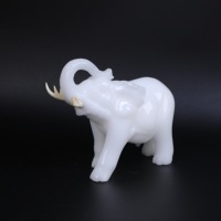Sculpture d'éléphant en jade blanc sculptée à la main, figurine décorative pour la décoration de la maison, collection