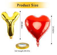 Kit de Décoration Joyeux Anniversaire : Guirlande de Lettres Argentées et Dorées de 16 Pouces, Ballons en Aluminium en Forme de Cœur de 18 Pouces pour Célébration de Mariage et Fête