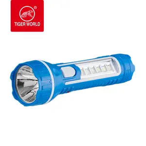 China manufacturer indoor outdoor powerful torchlight rechargeable led flashlight torch with side light