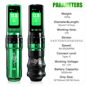 Dragonhawk Fold Pro 3000mAh Motore Senza Nucleo Corsa Regolabile 2.4-4.2mm Macchinetta Professionale Wireless per <span class=keywords><strong>Tatuaggi</strong></span> a Penna - Product Image 4