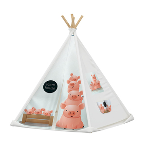 Tente triangulaire à assembler soi-même modèle de luxe léger en <span class=keywords><strong>rose</strong></span> motif <span class=keywords><strong>tipi</strong></span> pour princesses - Product Image 3
