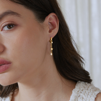Boucles d'oreilles tendance en acier inoxydable plaqué or PVD 18 carats, motif étoile à cinq branches et goutte d'eau, avec chaîne et pampille, de haute qualité, pour le commerce transfrontalier