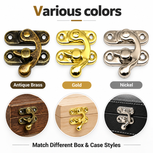 Small Iron Luxury Ring Jewellery <b>Box</b> Furniture Hook Lock Shackle Lock Horns Left Silver Latch Clasp Hasps Buckle Durable Bag - Product Image 4