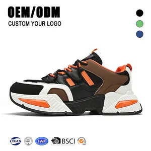 MNV Chaussures de sport de course à pied pour hommes, baskets épaisses avec logo personnalisé pour hommes, vente en gros