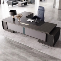 Échantillon disponible Table exécutive durable Bureau de patron de gestionnaire de meubles commerciaux de bureau avec tiroir de coffre