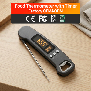 Herstellerdirekt: Digitales Steak-<span class=keywords><strong>Thermometer</strong></span> mit Timer und Sofortanzeige für Fleisch, BBQ, Süßigkeiten, Truthahn und Grill - Product Image 1