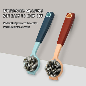 Brosse en silicone souple multifonction avec long manche en PP, éponge à récurer pour le lavage de la vaisselle et le nettoyage des casseroles - Product Image 4