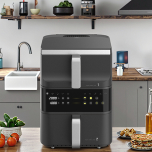 <span class=keywords><strong>Freidora</strong></span> <span class=keywords><strong>de</strong></span> <span class=keywords><strong>Aire</strong></span> Inteligente <span class=keywords><strong>de</strong></span> Doble Cesta <span class=keywords><strong>de</strong></span> 10 <span class=keywords><strong>Litros</strong></span> y 2500W con Pantalla Táctil Digital a Color <span class=keywords><strong>de</strong></span> Doble Piso - Product Image 1