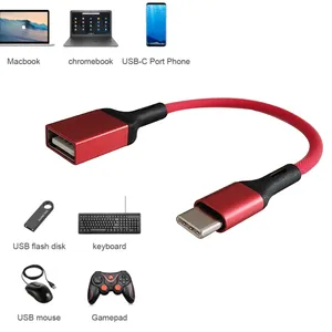 Aluminum Alloy Type C Male To Usb A Female OTG Adaptor Cable For Hard Disk.