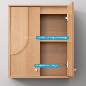 Armoire à pharmacie murale en bois avec fermeture amortie, de qualité supérieure, avec système de fixation par crochets français, organisateur de toilettes, <span class=keywords><strong>pour</strong></span> salon, imperméable, étagère non pliable - Product Image 4