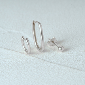 CANNER Juego de Joyería Clásica de Plata de Ley 925 de 3 Piezas, Juego de Aretes de Aro en Forma de U con Baño de Oro de 18k para Mujer - Product Image 3