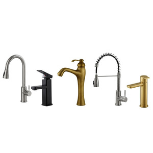 Robinet de cuisine en acier inoxydable, mitigeur à double poignée, siège de valve de 54,5 mm, eau chaude et froide - Product Image 1