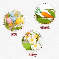 Tiges de fleurs artificielles en forme d'œufs de Pâques, branches suspendues mixtes en plastique pour la décoration de la maison et des fêtes