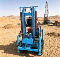 Plataforma de Perforación de Pozos de Agua Portátil con Motor Diésel MAX 220m, Perforadora Hidráulica con Profundidad de 100m