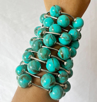 Bracelet pour femme Kaimei 2026, bijoux fantaisie, or 18 carats, minimaliste, épais, en résine, or, bleu, superposé, bulles, blanc, bracelet dodu